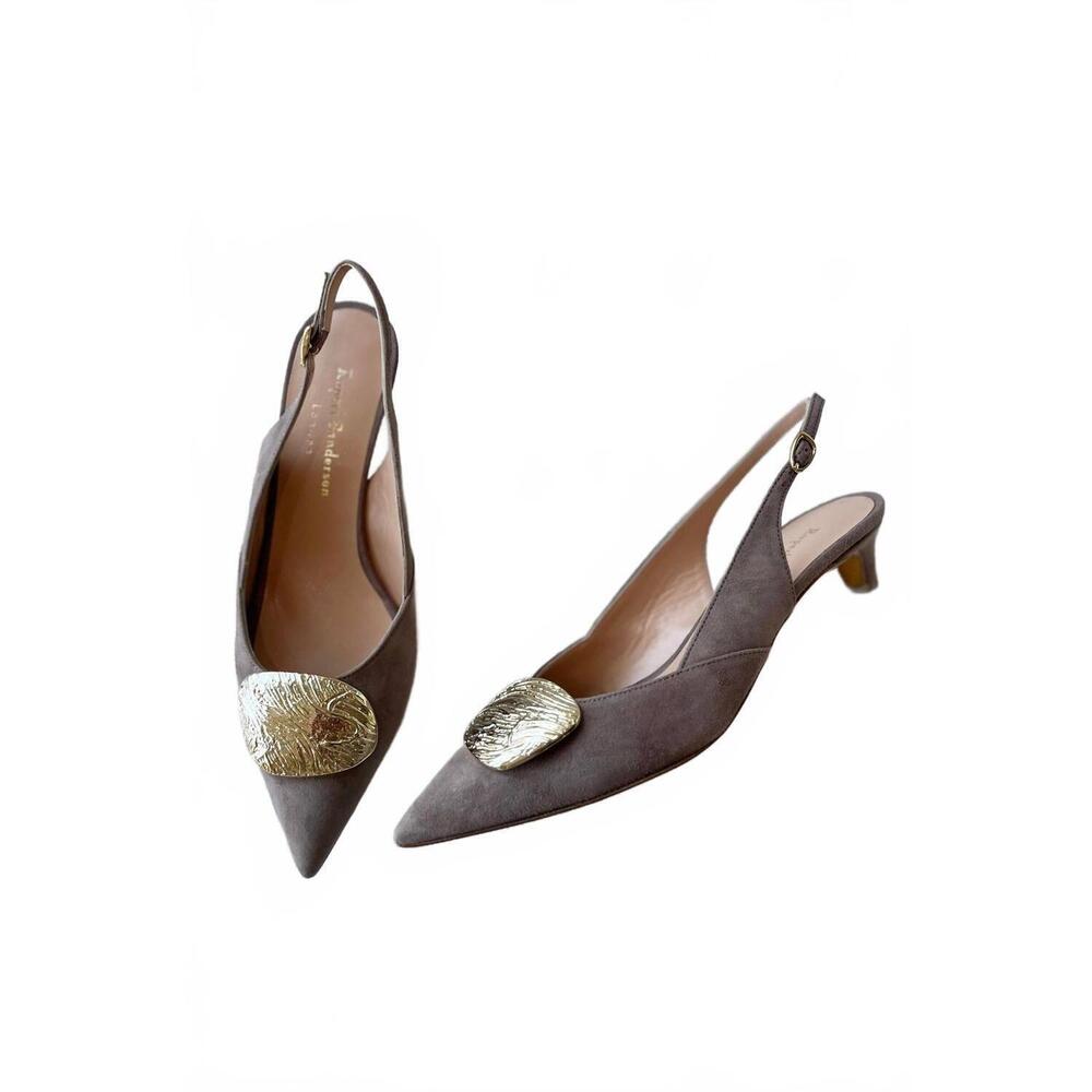 NEW RUPERT SANDERSON women's misty kitten heels in greige